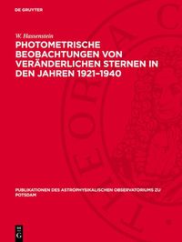 Produktbild: Photometrische Beobachtungen von ver&auml;nderlichen Sternen in den Jahren 1921-1940