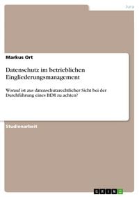 Produktbild: Datenschutz im betrieblichen Eingliederungsmanagement