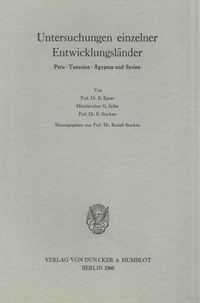 Produktbild: Untersuchungen einzelner Entwicklungsl&auml;nder.