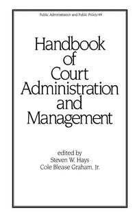 Produktbild: Handbook of Court Administration and Management