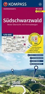 Produktbild: KOMPASS Fahrradkarte 3332 S&uuml;dschwarzwald mit Knotenpunkten 1:70.000
