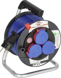 Produktbild: Brennenstuhl 1079850 Kabeltrommel 15 m Blau Schutzkontakt-Stecker