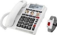 Produktbild: Geemarc CL610 Schnurgebundenes Seniorentelefon Foto-Tasten, Freisprechen, f&uuml;r H&ouml;rger&auml;te kompatibel, inkl. Notrufsender, Optische