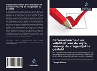 Produktbild: Betrouwbaarheid en validiteit van de wijze waarop de vragenlijst is gesteld