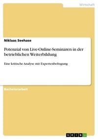 Produktbild: Potenzial von Live-Online-Seminaren in der betrieblichen Weiterbildung
