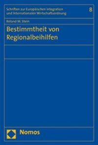 Produktbild: Bestimmtheit von Regionalbeihilfen
