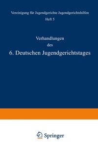 Produktbild: Verhandlungen des 6. Deutschen Jugendgerichtstages
