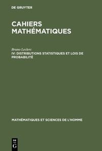 Produktbild: Distributions statistiques et lois de probabilit&eacute;