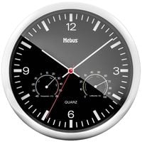 Produktbild: Mebus 56731 Quarz Wanduhr 25cm x 40mm Silber