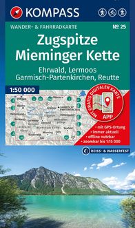 Produktbild: KOMPASS Wanderkarte 25 Zugspitze, Mieminger Kette, Ehrwald, Lermoos, Garmisch-Partenkirchen, Reutte 1:50.000