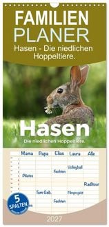 Produktbild: Familienplaner 2027 - Hasen - Die niedlichen Hoppeltiere. mit 5 Spalten (Wandkalender, 21 x 45 cm) CALVENDO