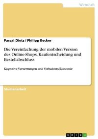 Produktbild: Die Vereinfachung der mobilen Version des Online-Shops. Kaufentscheidung und Bestellabschluss