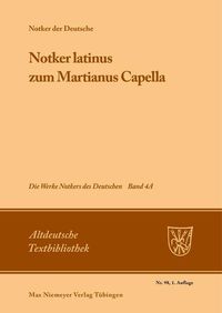 Produktbild: &raquo;Notker latinus&laquo; zum Martianus Capella