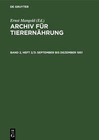 Produktbild: September bis Dezember 1951