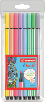 Produktbild: STABILO Premium-Filzstift -   Pen 68 - 8er Pack - Pastellfarben