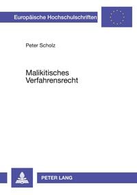 Produktbild: Malikitisches Verfahrensrecht