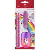 Produktbild: FABER-CASTELL Schreibset Einhorn Bleistifte Radiergummi Spitzer