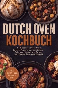 Produktbild: Dutch Oven Kochbuch: Die leckersten Dutch Oven Outdoor Rezepte zum gem&uuml;tlichen Schmoren, Braten und Backen auf offenem Feuer oder Gasgrill - inkl. Bro