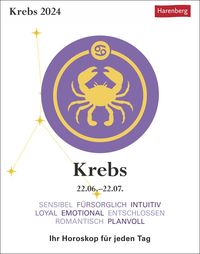Krebs Sternzeichenkalender 2024: Tagesabreißkalender. Tischkalender 2024 mit täglichem Horoskop. Kleiner Kalender mit täglichem Blick in die Sterne von Robert Satorius