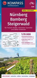 Produktbild: KOMPASS Fahrradkarte 3328 N&uuml;rnberg, Bamberg, Steigerwald