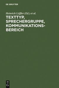 Produktbild: Texttyp, Sprechergruppe, Kommunikationsbereich