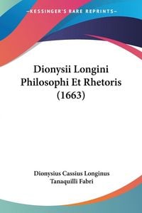 Produktbild: Dionysii Longini Philosophi Et Rhetoris (1663)