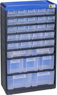 Produktbild: Allit 464650 Kleinteilmagazin VarioPlus Pro 53/60 (B x H x T) 300 x 525 x 135 mm Schwarz, Blau 1 St.