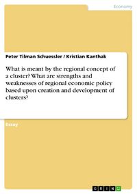 Produktbild: What is meant by the regional concept of a cluster? What are strengths and weaknesses of regional economic policy based upon creation and development