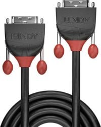 Produktbild: LINDY DVI Anschlusskabel DVI-D 24+1pol. Stecker, DVI-D 24+1pol. Stecker 5.00 m Schwarz 36254 DVI-Kabel