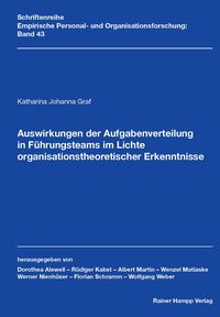 Produktbild: Auswirkungen der Aufgabenverteilung in F&uuml;hrungsteams im Lichte organisationstheoretischer Erkenntnisse