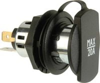 Produktbild: ProCar Power-Steckdose mit Schraubgewinde schwarz Belastbarkeit Strom max.=20A Passend f&uuml;r (Details) Zigarettenanz&uuml;nderstecker