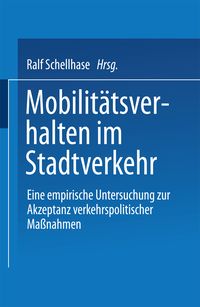 Produktbild: Mobilit&auml;tsverhalten im Stadtverkehr