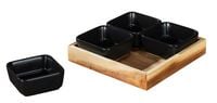 Produktbild Dip-Schalen mit Tablett Mod. Elo, 5-tlg., Tablett aus zertifiziertem Akazienholz mit Umrandung