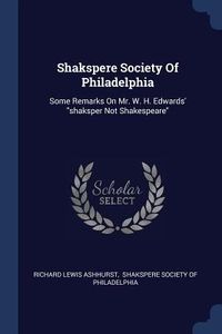 Produktbild: Shakspere Society Of Philadelphia