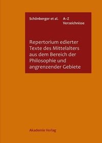 Produktbild: Repertorium edierter Texte des Mittelalters aus dem Bereich der Philosophie und angrenzender Gebiete