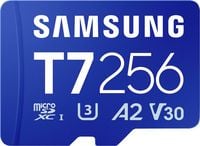 Produktbild: Samsung T7 microSDXC-Karte Retail 256 GB UHS-I U3, A2 Application Performance Class, Class 10, v30 Video Speed Class