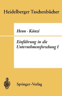 Produktbild: Einf&uuml;hrung in die Unternehmensforschung I