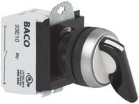 Produktbild: BACO BAL21MA03A L21MA03A Wahltaste Frontring Kunststoff, verchromt Schwarz 2 x 45&deg; 1St.