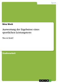 Produktbild: Auswertung der Ergebnisse eines sportlichen Leistungstests