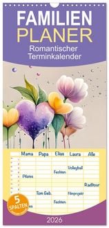 Produktbild: Familienplaner 2026 - Romantischer Terminkalender mit 5 Spalten (Wandkalender, 21 x 45 cm) CALVENDO