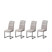 Produktbild: HTI-Living Schwingstuhl 4er Set PU cappuccino DannyP Freischwinger Esszimmerstuhl Kunstleder