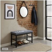 Produktbild: HTI-Living Sitzbank mit Schuhregal und Polster Metallgestell mit LOFT Aufschrift
