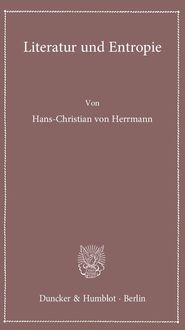 Produktbild: Literatur und Entropie.