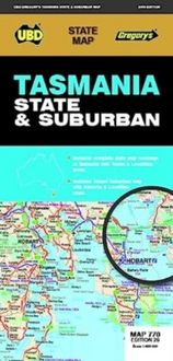Produktbild: UBD Gregory's: Tasmania State & Suburban Map 770 29th ed