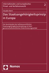 Produktbild: Das Staatsangeh&ouml;rigkeitsprinzip in Europa
