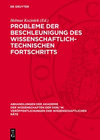 Produktbild: Probleme der Beschleunigung des wissenschaftlich-technischen Fortschritts