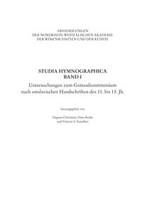 Produktbild: Studia Hymnographica Band I
