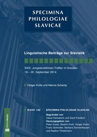Produktbild: Linguistische Beitraege zur Slavistik. XXIII. JungslavistInnen-Treffen in Dresden, 18.-20. September 2014