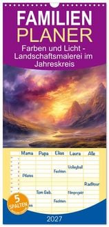 Produktbild: Familienplaner 2027 - Farben und Licht - Landschaftsmalerei im Jahreskreis mit 5 Spalten (Wandkalender, 21 x 45 cm) CALVENDO