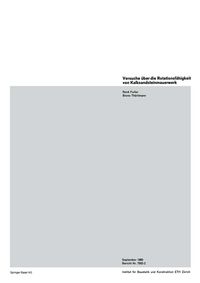 Produktbild: Versuche &uuml;ber die Rotationsf&auml;higkeit von Kalksandsteinmauerwerk